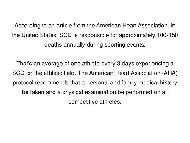 the prevention of sudden cardiac death in young athletes Sudden cardiac arrest is the leading cause of death in young athletes learn more statistics about student athletes and sca from close the gap. the prevention of sudden cardiac death in young athletes Sudden cardiac arrest is the leading cause of death in young athletes learn more statistics about student athletes and sca from close the gap.