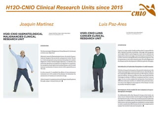 H12O-CNIO Clinical Research Units since 2015
Joaquín Martínez Luís Paz-Ares
 