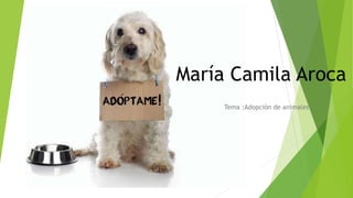 María Camila Aroca
Tema :Adopción de animales
 