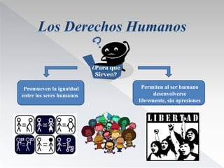 ¿Para que
                           Sirven?

 Promueven la igualdad                 Permiten al ser humano
entre los seres humanos                     desenvolverse
                                      libremente, sin opresiones
 