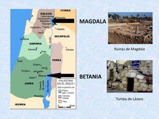 MAGDALA
BETANIA
Tumba de Lázaro
Ruinas de Magdala
 