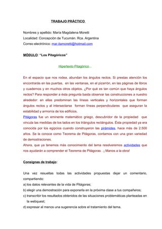 Hipertexto Pitagórico. Moretti, María Magdalena