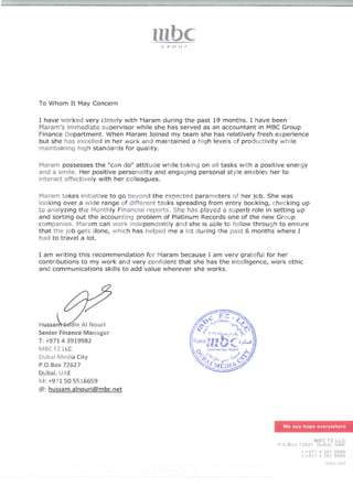 MBC Reference Letter