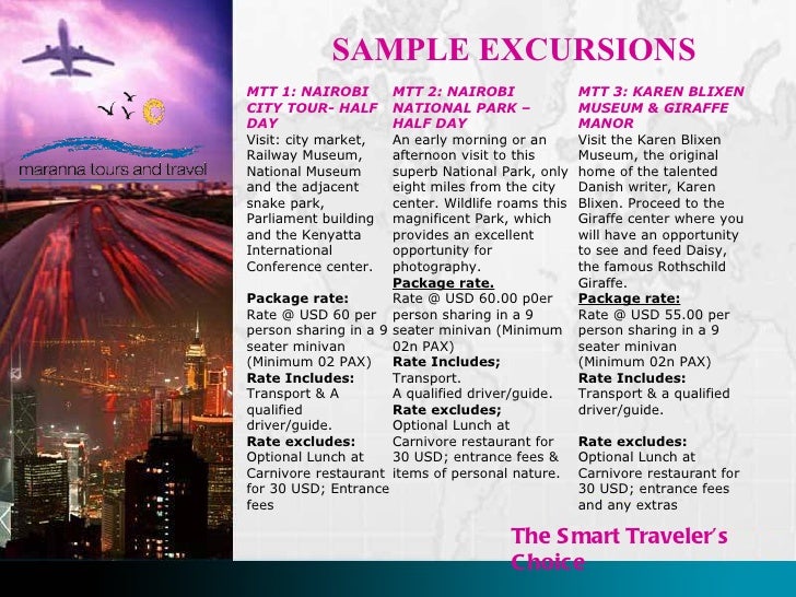 sample brochure for tour package