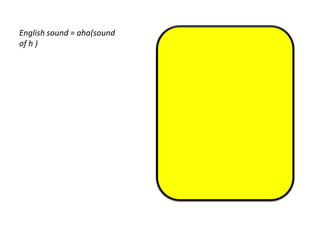 English sound = aha(sound
of h )
 