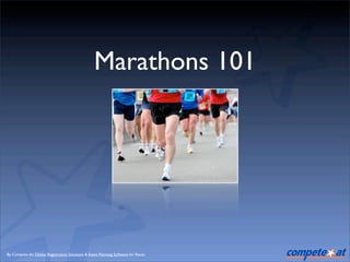 Marathons 101




By Compete-At: Online Registration Solutions & Event Planning Software for Races
 