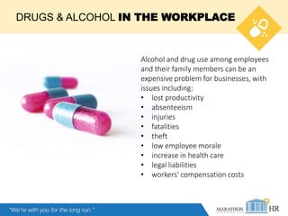 Alcohol and drug use among employees
and their family members can be an
expensive problem for businesses, with
issues incl...