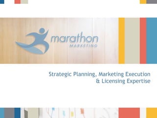 Strategic Planning, Marketing Execution
                  & Licensing Expertise
 