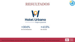 +304%
de investimento
+415%
de receita
RESULTADOS
https://www.thinkwithgoogle.com/intl/pt-br/case-studies/hotel-urbano-makes-more-vacations-happen-with-dynamic-remarketing.html
 