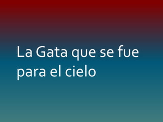 La Gata que se fue
para el cielo