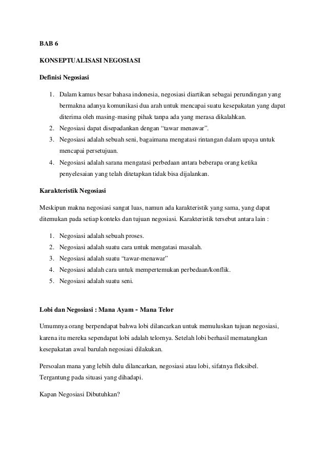 Tugas Rangkuman Jago Lobi Negosiasi