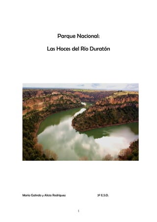 Parque Nacional:

                  Las Hoces del Río Duratón




María Galindo y Alicia Rodríguez        3º E.S.O.



                                   1
 