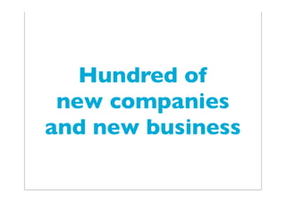 Hundred of
new companies
and new business
 