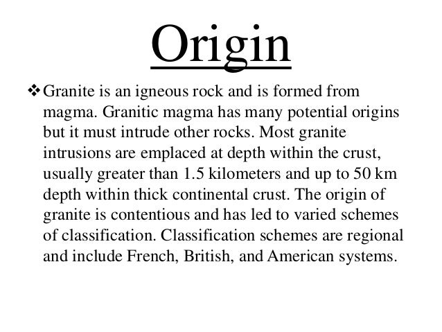 Origin of granite