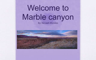 Welcome to
Marble canyon
By: Nevaeh Morales
 