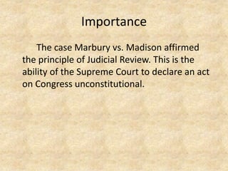 marbury v madison importance