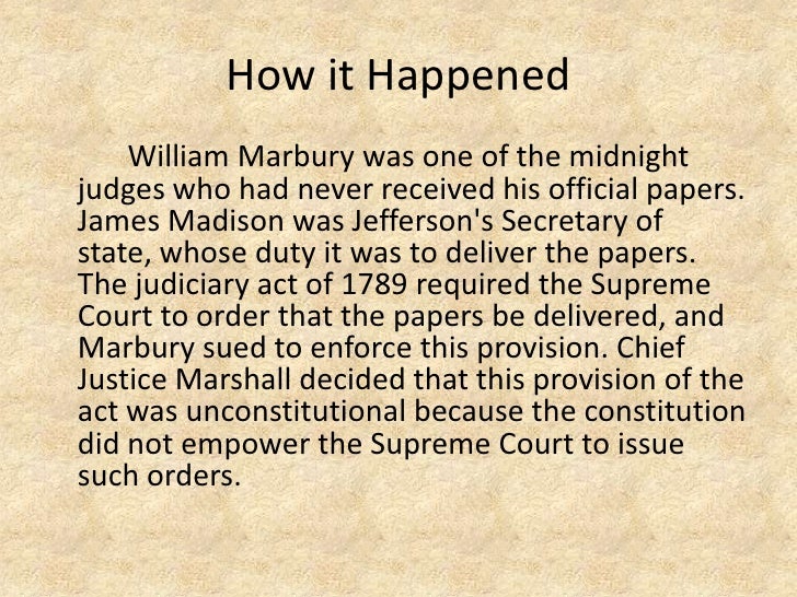Marbury vs madison essay