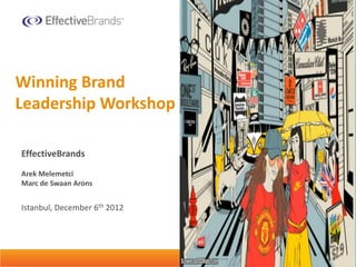 Winning Brand
Leadership Workshop

EffectiveBrands
Arek Melemetci
Marc de Swaan Arons


Istanbul, December 6th 2012




 Unleashing Global Marketing Potential™
 