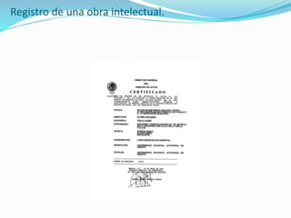 Registro de una obra intelectual.
 