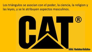 Los triángulos se asocian con el poder, la ciencia, la religion y
las leyes, y se le atribuyen aspectos masculinos.
 