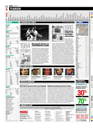 DOMINGO 5 FEBRERO 2012
54
M                       VARIOS




                                                                                                                                                                                                                                                                                                                                                                                                                                                                                                                                                          Solo Radio Noroeste Cehegín

                                                                                                                                                                                                                                                                                                                                                                                                                                                                                                                                                                                        Solo Radio Torrepacheco
                                                                                                                                                                                                                                                                                                                                                                                                                                 Santa Cruz de Tenerife



                                                                                                                                                                                                                                                                                                                                                                                                                                                                       Solo Radio Cartagena




                                                                                                                                                                                                                                                                                                                                                                                                                                                                                                                                                                                                                                                   Tortosa (Tarragona)
                                                                                                                                                                                                                                                                                                                                                                      Radio Expres Elche
                        Almansa (Albacete)




                                                                                                                                                                                                                                                                                                                                                                                                                                                                                                                                      Solo Radio Murcia
                                                                                                                                                                                                                                                                                                                                                                                                                                                                                                                 Solo Radio Jumilla
                                                                                                                                                                                                                                                                  Madrid Noroeste




                                                                                                                                                                                                                                                                                                                                                                                                                                                                                              Solo Radio Cieza
                                                                                                                                                                 Hellín (Albacete)




                                                                                                                                                                                                                                                                                                                                                                                                                                                                                                                                                                                                                   Tenerife Norte
                                                                                                                                                                                                                                                                                                                                                                                                                San Sebastián
                                                                                                                                                                                                                                                   Madrid Norte




                                                                                                                                                                                                                                                                                                                                                                                                                                                                                                                                                                                                                                    Tenerife Sur
                                                                                                                                                   Guadalajara




                                                                                                                                                                                                                      Las Palmas




                                                                                                                                                                                                                                                                                    Madrid Sur
                                                         Barcelona




                                                                                                                                                                                                       Lanzarote




                                                                                                                                                                                                                                                                                                                                                                                                   Rioja Baja
                                                                                                        Cantabria




                                                                                                                                                                                                                                                                                                                                                                                                                                                                                                                                                                                                                                                                                        Valladolid



                                                                                                                                                                                                                                                                                                                                                                                                                                                                                                                                                                                                                                                                                                               Zaragoza
                                                                                                                    Castellón




                                                                                                                                                                                                                                                                                                                        Menorca
                                                                                                                                Córdoba




                                                                                                                                                                                                                                                                                                             Mallorca




                                                                                                                                                                                                                                                                                                                                                                                                                                                                                                                                                                                                                                                                          Valencia
                                                                                                                                                                                                                                                                                                                                                        Palencia
                                                                                Cáceres




                                                                                                                                                                                                                                                                                                                                  Navarra
           Alicante



                                              Almería




                                                                                                                                          Coruña




                                                                                                                                                                                                                                                                                                                                             Orense
                                                                                                                                                                                                                                                                                                    Málaga
                                                                                                                                                                                                                                          Madrid
                                                                                                                                                                                     Huelva




                                                                                                                                                                                                                                                                                                                                                                                                                                                          Sevilla
                                                                      Bilbao



                                                                                               Cádiz




                                                                                                                                                                                                                                   León




                                                                                                                                                                                                                                                                                                                                                                                           Rioja
                                                                                                                                                                                               Ibiza




                                                                                                                                                                                                                                                                                                                                                                                                                                                                                                                                                                                                                                                                                                     Vigo
           96.8 101.8 101.4                              89.1        106.2 90.4               101.7     94.2 105.5              93.1      89.2 104.5 90.6                            97.7      98.7    93.6           88.2 100.6 103.5 94.6                       94.2              92.7            96.9     91.6       102.1     89.3       98.8 105.6 101.4 90.6 106.3 94.1                                                    91.5 106.9 98.8                                              101.3 104.2 88.9                                            87.6                          90.0                       97.7             97.8           101.9 90.9 101.5 101.9                                      87.6


SORTEOS                                                                                                LA MÁQUINA DEL TIEMPO                                                                                                                                                                                                                                                                                                    Por: Juan Antonio Jiménez                                                                                                                                                         EL TIEMPO
                                                                                                                                                                                                                                                                                                                                                                                                                                                                                                                                                                                                                   EL Sale      Se pone                                              LA Sale               Se pone
La Once                                                                                                                                                                                                                                                                                                                                                                                                                                                                                                                                                                                                            SOL 08.18 h. 18.33 h.                                             LUNA 08.40            20.13 h.




                                                                                                                                                                                                                                                                                                                                                                                                                                                          1980
Sábado 4
NÚMERO:                                                                        48854
REINTEGRO:                                                                          4
SERIE:                                                                            007

Súper Once
Sábado 4
                                                                                                                                                                                                                                                                                                                                                                                                                                                          El Barcelona
05,12,14,16,17,30,31,39,40,41                                                                                                                                                                                                                                                                                                                                                                                                                             perdió su pri-
43,47,5 1,56,61,64,65,67,70,74
                                                                                                                                                                                                                                                                                                                                                                                                                                                          mera Super-
El 7/39
Jueves 2
                                                                                                                                                                                                                                                                                                                                                                                                                                                          copa europea                                                                                                                                     A Coruña                                                                                  14            7
                                                                                                                                                                                                                                                                                                                                                                                                                                                                                                                                                                                                           Albacete                                                                                    6          -4
7   11   17                                  19          30               31         38
                                                                                                                                                                                                                                                                                                                                                                                                                                                                                                                                                                                                           Alicante/Alacant                                                                          13            2
REINTEGRO: 3                                                                                                                                                                                                                                                                                                                                                              El 5 de febrero de                                                                                                                                                                                                               Almería                                                                                    11           8
DE 7                   -                                                          -                                                                                                                                                                                                                                                                                       1980 se disputó el                                                                                                                                                                                                               Ávila                                                                                       6          -5
DE 6                   1                                                  18.016,67                                                                                                                                                                                                                                                                                                                                                                                                                                                                                                                        Badajoz                                                                                   12           -2
DE 5                   103                                                   116,61
                                                                                                                                                                                                                                                                                                                                                                          partido de vuelta de                                                                                                                                                                                                             Barcelona                                                                                   8           0

DE 4                   1.835                                                  10,00                                                                                                                                                                                                                                                                                       la Supercopa de Eu-                                                                                                                                                                                                              Bilbao                                                                                    12            4
                                                                                                                                                                                                                                                                                                                                                                                                                                                                                                                                                                                                           Burgos                                                                                      4          -2




                                                                                                       1984
                                                                                                                                                                                                                                                                                                                                            ropa. El Barcelona se ganó el derecho a jugar
REINTEGRO              16.965                                                  1,00
                                                                                                                                                                                              Butragueño debuta con                                                                                                                         contra el campeón de Europa al adjudicarse la
                                                                                                                                                                                                                                                                                                                                                                                                                                                                                                                                                                                                           Cáceres
                                                                                                                                                                                                                                                                                                                                                                                                                                                                                                                                                                                                           Cádiz
                                                                                                                                                                                                                                                                                                                                                                                                                                                                                                                                                                                                                                                                                                     10
                                                                                                                                                                                                                                                                                                                                                                                                                                                                                                                                                                                                                                                                                                     12
                                                                                                                                                                                                                                                                                                                                                                                                                                                                                                                                                                                                                                                                                                                  -2
                                                                                                                                                                                                                                                                                                                                                                                                                                                                                                                                                                                                                                                                                                                   3
Primitiva                                                                                                                                                                                     el Real Madrid en Cádiz                                                                                                                       Recopa de la temporada 78-79. En la ida, el No-
                                                                                                                                                                                                                                                                                                                                                                                                                                                                                                                                                                                                           Castellón de la Plana
                                                                                                                                                                                                                                                                                                                                                                                                                                                                                                                                                                                                           Ceuta
                                                                                                                                                                                                                                                                                                                                                                                                                                                                                                                                                                                                                                                                                                     13
                                                                                                                                                                                                                                                                                                                                                                                                                                                                                                                                                                                                                                                                                                     12
                                                                                                                                                                                                                                                                                                                                                                                                                                                                                                                                                                                                                                                                                                                   2
                                                                                                                                                                                                                                                                                                                                                                                                                                                                                                                                                                                                                                                                                                                   6
Sábado 4
                                                                                                                                                                                                                                                                                                                                            ttingham Forest logró arañar un 1-0 muy justito                                                                                                                                                                                                                Ciudad Real                                                                                 7          -2
09   12                           21                    38            45             47                                                                                                                                                                                                                                                                                                                                                                                                                                                                                                                    Córdoba                                                                                   12           -2
COMPLEMENTARIO: 34                                                   REINTEGRO: 5                                                                                                             El debut soñado por cualquier jugador                                                                                                         teniendo en cuenta que la vuelta se disputaba en                                                                                                                                                                                                               Cuenca                                                                                      5          -4
DE 6        0                                                              BOTE                                                                                                               de fútbol lo vivió Emilio Butragueño el                                                                                                       el Camp Nou. Sin embargo, el guión no se desa-                                                                                                                                                                                                                 Girona                                                                                      7          -6
                                                                                                                                                                                                                                                                                                                                                                                                                                                                                                                                                                                                           Granada                                                                                     8          -3
DE 5 + C    8                                                         47.506,96                                                                                                               5 de febrero de 1984. El Real Madrid                                                                                                          rrolló como había previsto el conjunto culé. A los                                                                                                                                                                                                             Guadalajara                                                                                 5          -4
DE 5        218                                                         3.486,75                                                                                                              perdía 2-0 frente al Cádiz en el Ramón                                                                                                        25 minutos, Roberto adelantó al Barcelona tras                                                                                                                                                                                                                 Huelva                                                                                    14           -1
DE 4        13410                                                          85,02                                                                                                                                                                                                                                                                                                                                                                                                                                                                                                                           Huesca                                                                                      6          -2
DE 3        252576                                                          8,00
                                                                                                                                                                                              de Carranza. Alfredo di Stéfano, entre-                                                                                                       marcar de penalti el 1-0. Los jugadores del Barça                                                                                                                                                                                                              Jaén                                                                                        8          -1
                                                                                                                                                                                              nador madridista, decidió jugársela                                                                                                           encarrilaban la final pero la falta de pegada pena-                                                                                                                                                                                                            Las Palmas                                                                                21           16
                                                                                                                                                                                                                                                                                                                                                                                                                                                                                                                                                                                                           León                                                                                        7          -3
Gordo Primitiva                                                                                                                                                                               con el chaval que tenía sentado a su la-                                                                                                      lizó al Barcelona, que vio como, poco a poco, el                                                                                                                                                                                                               Lleida                                                                                      7          -6
Domingo 29                                                                                                                                                                                    do en el banquillo. Sustituyó a Sanchís                                                                                                       campeón de la Copa de Europa se iba sobrepo-                                                                                                                                                                                                                   Logroño                                                                                     5          -1
                                                                                                                                                                                                                                                                                                                                                                                                                                                                                                                                                                                                           Lugo                                                                                        9           1
26    29                                      30                     38               41                                                                                                      y compartió ataque con Santillana y                                                                                                           niendo del mazazo. A los 42 minutos, un centro                                                                                                                                                                                                                 Madrid                                                                                      6          -1
CLAVE: 5                                                                                                                                                                                      Juanito. Pero el protagonista fue el Bui-                                                                                                     sobre la portería de Artola no fue atajado por el                                                                                                                                                                                                              Málaga                                                                                    12            4
5+1                    -                                                        -                                                                                                                                                                                                                                                                                                                                                                                                                                                                                                                          Melilla                                                                                   12            8
                                                                                                                                                                                              tre. Marcó el 2-1 en el minuto 60 y co-                                                                                                       meta, dejando en franca ventaja para que Bowles                                                                                                                                                                                                                Murcia                                                                                    13            1
5+0                    2                                              158.114,49
4+1                    42                                               1.368,96
                                                                                                                                                                                              menzó la remontada. Tras el empate                                                                                                            marcase el empate. Ahí se acabaron las aspiracio-                                                                                                                                                                                                              Ourense                                                                                   12            1
                                                                                                                                                                                                                                                                                                                                                                                                                                                                                                                                                                                                           Oviedo                                                                                    10            3
4+0                    234                                                286,66                                                                                                              de Gallego, el joven Butragueño marcó                                                                                                         nes del Barça, que no pudo remontar la elimina-                                                                                                                                                                                                                Palencia                                                                                    6          -3
3+1                    1.992                                               38,48                                                                                                              el gol del triunfo en el 89.                                                                                                                  toria y perdió su primera final de la Supercopa.                                                                                                                                                                                                               Palma de Mallorca                                                                           7          -3
3+0                    13.713                                               18,17                                                                                                                                                                                                                                                                                                                                                                                                                                                                                                                          Pamplona                                                                                    5          -2
                                                                                                                                                                                                                                                                                                                                                                                                                                                                                                                                                                                                           Pontevedra                                                                                13            4
2+1                    31.918                                               6,00
                                                                                                                                                                                                                                                                                                                                                                                                                                                                                                                                                                                                           Salamanca                                                                                   6          -5
2+0                    217.774                                              3,00                       HOY CUMPLEN AÑOS                                                                                                                                                                                                                                                                                                                                                                                                                                                                                    San Sebastián                                                                               8           0
                                                                                                                                                                                                                                                                                                                                                                                                                                                                                                                                                                                                           Santa Cruz de Tenerife                                                                    20           16
Euromillones                                                                                                                                                                                                                                                                                                                                                                                                                                                                                                                                                                                               Santander                                                                                 12            6
                                                                                                                                                                                                                                                                                                                                                                                                                                                                                                                                                                                                           Segovia                                                                                     4          -4
Viernes 3                                                                                                                                                                                                                                                                                                                                                                                                                                                                                                                                                                                                  Sevilla                                                                                   14           -1
16     19                                    20                      25              28                                                                                                                                                                                                                                                                                                                                                                                                                                                                                                                    Soria                                                                                       5          -5
ESTRELLAS: 1 Y 10                                                                                                                                                                                                                                                                                                                                                                                                                                                                                                                                                                                          Tarragona                                                                                 10            1
5+2            0                                                             0,00                                                                                                                                                                                                                                                                                                                                                                                                                                                                                                                          Teruel                                                                                      4          -5
                                                                                                                                                                                                                                                                                                                                                                                                                                                                                                                                                                                                           Toledo                                                                                      8          -3
5+1            10                                                     185.085,04
                                                                                                                                                                                                                                                                                                                                                                                                                                                                                                                                                                                                           Valencia                                                                                  14            2
5+0            10                                                       61.695,01                                                                                                                                                                                                                                                                                                                                                                                                                                                                                                                          Valladolid                                                                                  6          -3
4+2            37                                                        8.337,16                                                                                                                                                                                                                                                                                                                                                                                                                                                                                                                          Vitoria                                                                                     7          -1
                                                                                                                                                                                                                                                                                                                                                                                                                                                                                                                                                                                                           Zamora                                                                                      8          -3
4+1            1.204                                                       224,18                      Cristiano Ronaldo, 27                                                            Jose María Olazábal, 46                                                   Neymar, 20                                                                          Manuel Fernandes, 26                                                                                Carlos Tévez, 28                                                                                                                                 Zaragoza                                                                                    6          -1
4+0            3.182                                                        84,83
                                                                                                       Futbolista portugués                                                             Jugador profesional de                                                    Futbolista brasileño                                                                Ex futbolista portu-                                                                                Futbolista internacio-                                                                                                                           INFORMACIÓN DE LA AEMET
3+2            2.197                                                        87,75
3+1            30.932                                                       28,67
                                                                                                       del Real Madrid.                                                                 golf español.                                                             del Santos.                                                                         gués del Valencia.                                                                                  nal argentino.
2+2            52.254                                                       16,23
3+0            140.689                                                       10,14                                                                                                                                                                                                                                                                                                                                                                                                                                                                                                                                LA ENCUESTA
1+2            162.646                                                       15,41
                                                                                                            CARTAS AL DIRECTOR                                                                                                                                                                                                                                                                                                                                                                                                                                                                                    DE MARCA.COM
2+1            738.542                                                        9,19                     Las cartas por correo a Cartas al Director, Diario Marca, Avenida de San Luis, 25-27, 1ª planta, Madrid 28033. También a la dirección de correo cartasaldirector@marca.com. Máximo 15 líneas. MARCA no
2+0            1.984.640                                                      3,50                     se compromete a su publicación.
                                                                                                                                                                                                                                                                                                                                                                                                                                                                                                                                                                                                        El resultado de ayer
Bonoloto                                                                                               El Bernabéu lo lamentará cuando se marche Higuaín                                                                                                                                                     Mourinho es más listo que los ratones ‘coloraos’
Viernes 3                                                                                              Hace ya muchos años que este joven argentino llegó a Ma-                                                                                                                                              Señor presidente del Real Madrid tenga la habilidad de                                                                                                                                                                                                                                     ¿Venderías a Higuaín por
1    3    10                                        25                31             48                drid. En todo este tiempo, muchos delanteros han pasado                                                                                                                                               mantener a Mourinho 10 años en el club. Tendríamos al fi-                                                                                                                                                                                                                                  40 millones de euros?
COMPLEMENTARIO: 49                                                   REINTEGRO: 8
                                                                                                       y sólo unos pocos elegidos han permanecido. Hablo de un                                                                                                                                               nal 18 Copas de Europa. Él sabe que la Copa del Rey está
DE 6        0                                                               0,00


                                                                                                                                                                                                                                                                                                                                                                                                                                                                                                                                                                                                                                                                                            %
                                                                                                                                                                                                                                                                                                                                                                                                                                                                                                                                                                                                                            30
DE 5 + C    5                                                         45.026,01
                                                                                                       superviviente. Un jugador al que se le ha negado la titulari-                                                                                                                                         devaluada y tiene ya una, lo que interesa es la Liga y la
DE 5        138                                                           815,69                       dad año tras año, se le ha sustituido de la plantilla tempo-                                                                                                                                          Champions. Ha dejado al Barça bastante tocado, con ocho
DE 4        6.768                                                          26,33                       rada tras temporada, se le ha faltado al respeto, se le ha                                                                                                                                            o nueve partidos en el mes de febrero, viajes, cansancio,
DE 3        121.425                                                         4,00                       encasillado e incluso se le ha negado el derecho de la mala                                                                                                                                           lesiones, tarjetas. La minoría que piensa que este señor ha-
La Quiniela                                                                                            suerte. Mientras a otros compañeros se les perdonaban                                                                                                                                                 ce las cosas mal se equivoca, las hace bien. Si está disgus-
                                                                                                       años enteros y se ganaban a la afición con un par de goles,                                                                                                                                           tado, es porque es muy responsable y recto. Está haciendo                                                                                                                                                                                                                                                                                                   No
Jornada 34 · 4 de febrero
1 SPORTING - OSASUNA                                                                      -            a este jugador, que representa cada uno de los valores que                                                                                                                                            de entrenador y mas cargos dentro del club. Como detalle

                                                                                                                                                                                                                                                                                                                                                                                                                                                                                                                                                                                                                              %
                                                                                                                                                                                                                                                                                                                                                                                                                                                                                                                                                                                                                            70
2 BARCELONA - R. SOCIEDAD                                                                 1            han hecho del Madrid el club más grande del mundo, se le                                                                                                                                              de humanidad donó 6.000 euros a un equipo infantil don-
3 SEVILLA - VILLARREAL                                                                    -            niega el cariño y respeto del Bernabéu una y otra vez. La                                                                                                                                             de juega su hijo. Somos muchísimos madridistas que go-
4 GRANADA - MÁLAGA                                                                        -
                                                                                                       afición lamentará su marcha cuando este guerrero, el au-                                                                                                                                              zamos con su trabajo. Por cierto, la Copa va para Bilbao y
5 MALLORCA - BETIS                                                                        1
6 ATHLETIC CLUB - ESPANYOL                                                                X
                                                                                                       téntico gudari del madridismo, diga basta. Javier Trillo (Madrid)                                                                                                                                     sacarán otro año la gabarra. Antonio Valencia (Gran Canaria)
7 ZARAGOZA-RAYO VALLECANO                                                                 -
8 GETAFE - R. MADRID                                                                      2                                                                                                                                                                                                                                                                                                                                                                                                                                                                                                                                                                              Sí
9 LEVANTE - RACING                                                                        X
                                                                                                            JUÉGUESE EL CAFÉ
10 RECREATIVO - DEPORTIVO                                                                 2
                                                                                                       ¿En qué año el Cinco naciones se transformó en Seis naciones con la inclusión de Italia? Ese año Panamá asumió la sobera-
                                                                                                                                                                                                                                                                                                                                                                                                                                                                                                                                                                                                        La encuesta de hoy
11 CARTAGENA - HÉRCULES                                                                   -
12 LAS PALMAS - GUADALAJARA                                                               1            nía sobre el Canal y Valdimir Putin fue elegido Presidente ruso. Solución del ‘Juéguese el café’ de ayer: Toquero y Koné llevan el ‘2’.                                                                                                                                                                                                                                                                                                                                                          ¿Debe darle continuidad
13 VALLADOLID - GIMNÁSTIC                                                                 -
                                                                                                                                                                                                                                                                                                                                                                                                                                                                                                                                                                                                        Guardiola al joven Tello?

                                                                                                       MARCA
14 ALMERÍA - CÓRDOBA                                                                      1
                                                                                                                                                                                                                   DIRECTOR                                                                      Director de Arte                                                  (riquelme@marca.com),                                                                            Director general
PLENO AL 15:                                                                                                                                                                                                       ÓSCAR CAMPILLO                                                                José Juan Gámez                                                   José María Rodríguez                                                                             de MARCA                                                                                                                            ■ Pep le puso de titular ante la
15 AT. MADRID -VALENCIA                                                                   -                                                                                                                        oscar.campillo@marca.com                                                      gamez@unidadeditorial.es                                          (jrodriguez@marca.com),                                                                          Nicola Speroni                                                                                                                      Real y contribuyó con un gol.
                                                                                                                                                                                                                                                                                                                                                                   Juan Manuel Bueno                                                                                Gerente
Recaudación                                                                               -            GRUPO UNIDAD EDITORIAL
                                                                                                                                                                                                                   Adjunto al director                                                           Subdirectores:                                                                                                                                                     Elicia Martínez
                                                                                                                                                                                                                                                                                                                                                                   (Fotografía)                                                                                     Directora de operaciones
DE 15          -                                                                          -            PRESIDENTE EJECUTIVO                                                                                        Santiago Segurola                                                             Juan Ignacio Gallardo




                                                                                                                                                                                                                                                                                                                                                                                                                                                                                                                                                                                                                  902 373 337
                                                                                                                                                                                                                                                                                                                                                                   (jmbueno@marca.com),                                                                             Yolanda López
                                                                                                       ANTONIO FERNÁNDEZ-GALIANO                                                                                   santiago.segurola@marca.com                                                   juancho.gallardo@marca.com
DE 14          -                                                                          -                                                                                                                                                                                                                                                                        Germán Pizarro (Infografía)                                                                      Edita
                                                                                                       DIRECTOR GENERAL EDITORIAL                                                                                                                                                                Carlos Carpio
                                                                                                                                                                                                                                                                                                                                                                   (german.pizarro@marca.com),                                                                      Unidad Editorial Información
DE 13          -                                                                          -            PEDRO J. RAMÍREZ                                                                                            Directores adjuntos                                                           carlos.carpio@marca.com                                                                                                                                            Deportiva, S.L.U.
                                                                                                                                                                                                                   Francisco Justicia,                                                                                                                             Javier Domínguez
DE 12          -                                                                          -                                                                                                                                                                                                                                                                        (Marca.com) (fjd@marca.com),                                                                     Director comercial
                                                                                                       DIRECTOR GENERAL DE PUBLICIDAD                                                                              francisco.justicia@marca.com                                                  Redactores Jefe:                                                                                                                                                   Jesús Zaballa
DE 11          -                                                                          -            ALEJANDRO DE VICENTE                                                                                        Miguel Ángel Turci                                                            Ángel Cabeza                                                      Emilio Contreras (Marca.com)
                                                                                                                                                                                                                                                                                                                                                                                                                                                                    Publicidad
                                                                                                                                                                                                                   miguela.turci@marca.com                                                       (acabeza@marca.com), Roberto                                      (econtreras@marca.com) y                                                                         Mar de Vicente
DE 10          -                                                                          -                                                                                                                                                                                                                                                                                                                                                                                                                                                                                                             Teléfono de atención al lector
                                                                                                       Redacción                                                                                                   Francisco García Caridad                                                      Palomar(rpalomar@marca.com),                                      Sofía Martín (Coordinación                                                                       Marketing
PARA CONFIRMAR CONSULTAR LISTAS OFICIALES                                                              Avenida de San Luis, 25-27, 1ª planta 28033 - Madrid                                                        pacog.caridad@marca.com                                                       Gerardo Riquelme                                                  multisoporte) (sofia@marca.com).                                                                 Juan Hevia-Aza                                                                                                                      e información de suscripciones
 