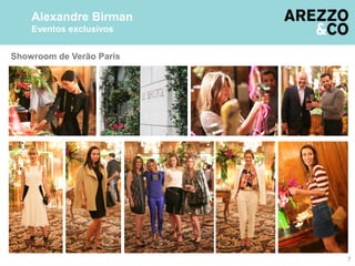 Showroom de Verão Paris
7
Alexandre Birman
Eventos exclusivos
 