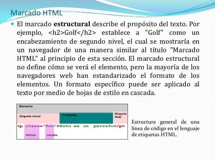 Resultado de imagen para ETIQUETA DE MARCADO EN HTML