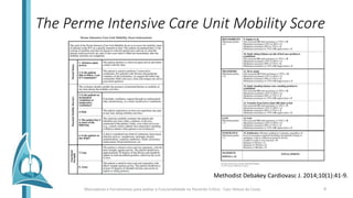 The Perme Intensive Care Unit Mobility Score
Methodist Debakey Cardiovasc J. 2014;10(1):41-9.
Marcadores e Ferramentas para avaliar a Funcionalidade no Paciente Crítico - Caio Veloso da Costa 8
 