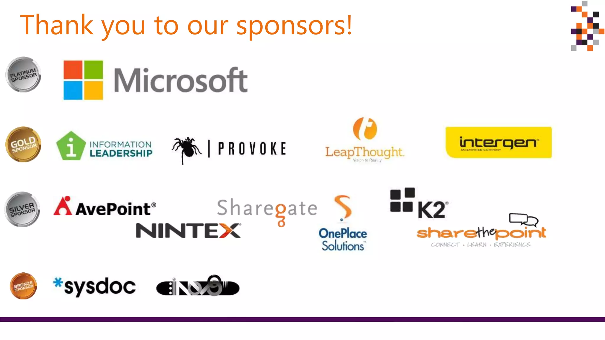 Thank you to our sponsors!
 