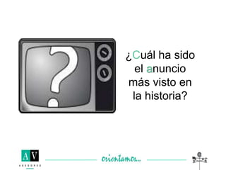 ¿Cuál ha sido
el anuncio
más visto en
la historia?
 