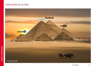 VISIBILIDAD EN LA WEB
MARCA PERSONAL




                 TONI MASCARÓ

                                         Laura Rosillo   14
 