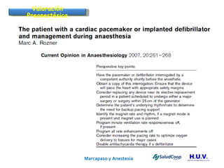 Marcapaso y Anestesia   Valoración Preanestésica 