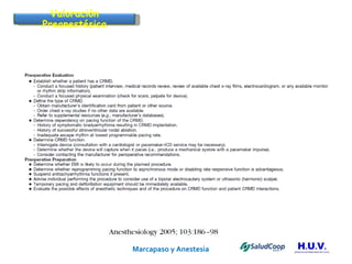 Marcapaso y Anestesia   Valoración Preanestésica 