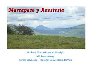 Marcapaso y Anestesia  Dr. René Alberto Espinosa Marsiglia Md Anestesiólogo Clínica Saludcoop  Hospital Universitario del Valle 