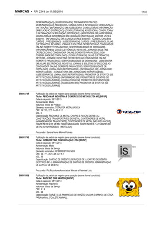 RPI - Marcas 2249 "Vervs Consultoria" 