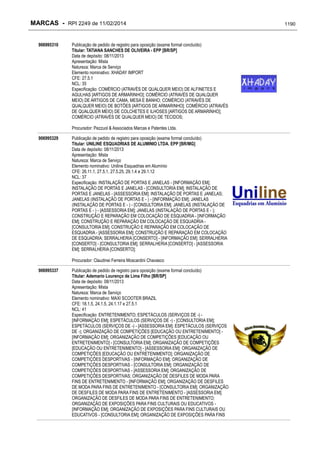 RPI - Marcas 2249 "Vervs Consultoria" 