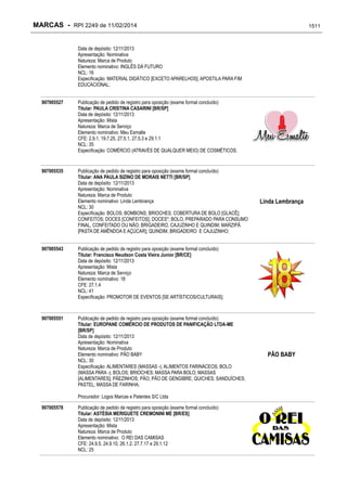 RPI - Marcas 2249 "Vervs Consultoria" 