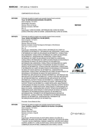 RPI - Marcas 2249 "Vervs Consultoria" 