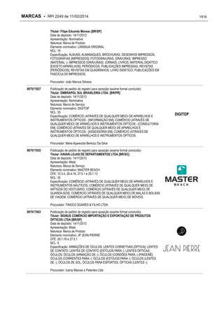 RPI - Marcas 2249 "Vervs Consultoria" 