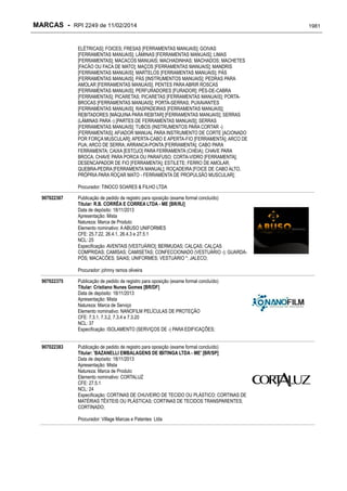 RPI - Marcas 2249 "Vervs Consultoria" 