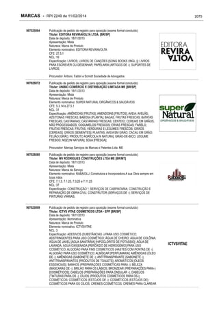 RPI - Marcas 2249 "Vervs Consultoria" 