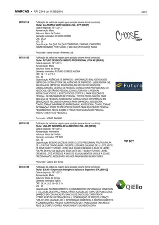 RPI - Marcas 2249 "Vervs Consultoria" 