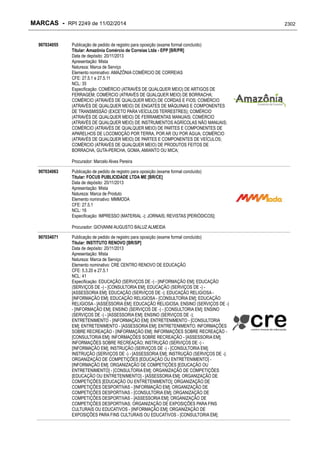 RPI - Marcas 2249 "Vervs Consultoria" 