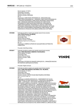 RPI - Marcas 2249 "Vervs Consultoria" 