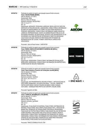 RPI - Marcas 2249 "Vervs Consultoria" 