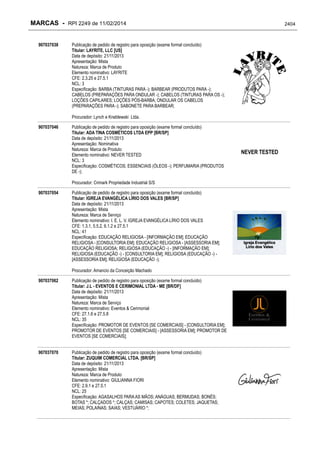 RPI - Marcas 2249 "Vervs Consultoria" 