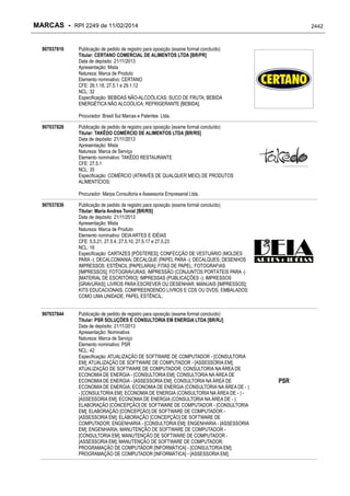 RPI - Marcas 2249 "Vervs Consultoria" 