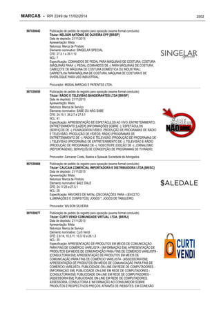 RPI - Marcas 2249 "Vervs Consultoria" 