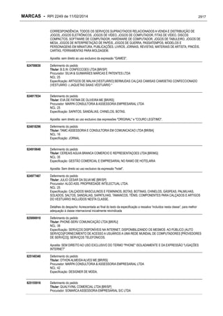 RPI - Marcas 2249 "Vervs Consultoria" 