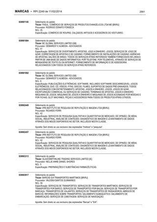 RPI - Marcas 2249 "Vervs Consultoria" 